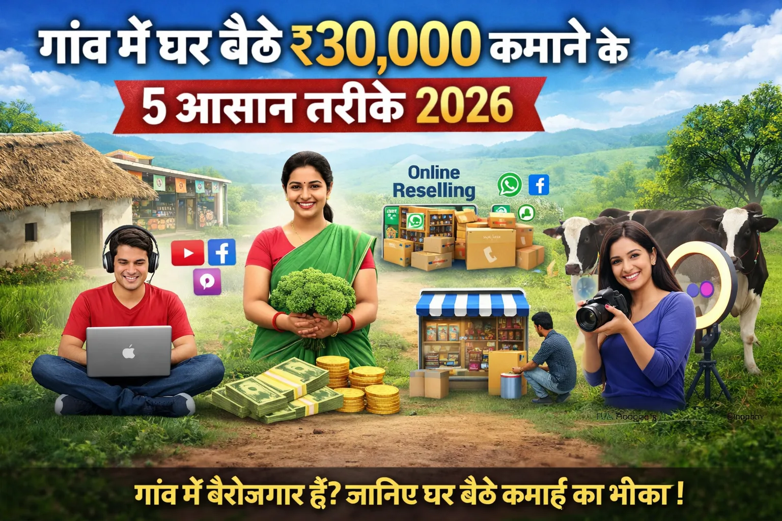 गांव में घर बैठे पैसे कमाने के तरीके